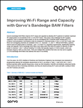 Improving Wi-Fi Range and Capacity with Qorvo Bandedge BAW Filters White Paper 用Qorvo BandEdge Baw过滤器白皮书改善Wi-Fi系列和容量